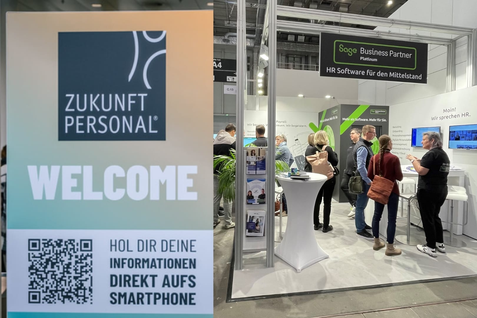 Zukunft Personal Messebereich mit Sage Business Partner Stand